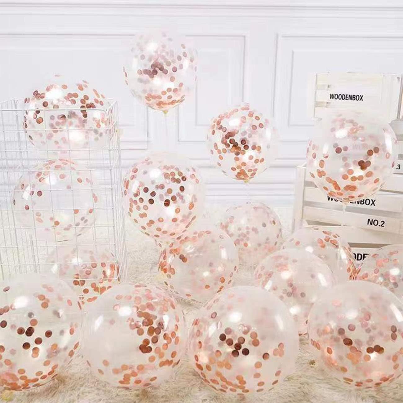 Rose Gold Round Foil Confetti-Metallic Table Confetti for Fill Balloons Festival Decoration(8000PCS)