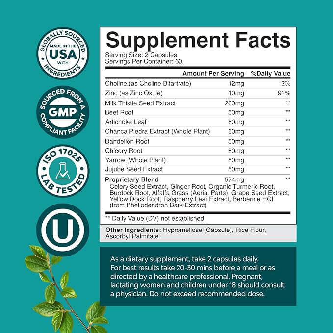 Bundle of Liver Support - Silymarin Milk Thistle Supplements with Dandelion Root, Choline, Beetroot & Artichoke Extract and Bile Salt TUDCA - High Purity Tauro Ursodeoxycholic Acid Gallbladder Cleanse