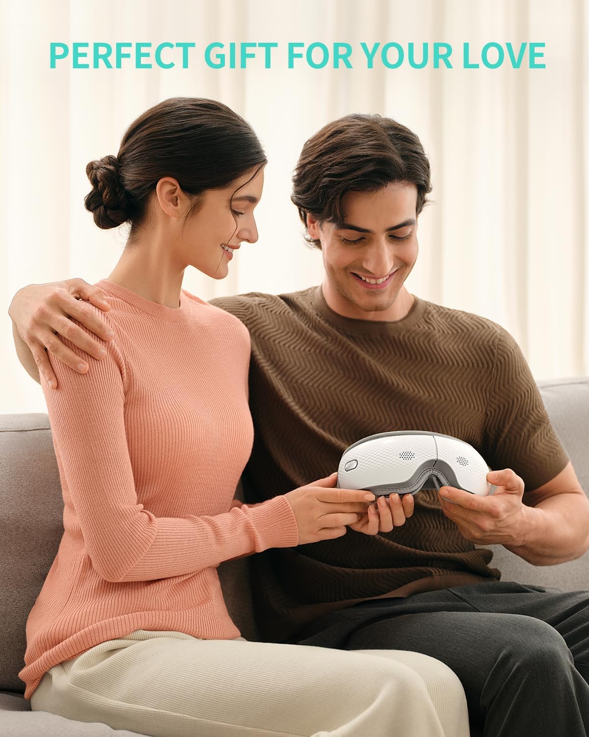 SKG Eye Massager with Heat & Music, Foldable Eye Mask for Migraine & Strain, 5 Massage Modes, Perfect Relaxation Birthday Gifts for Dad, Mom, Men, Women