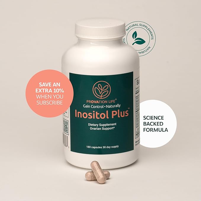 Inositol Plus Supplement for Women | Ovarian Health, Hormone Balance, Fertility, Ovulation | 40:1 Myo-Inositol D-Chiro & 12 Ingredients | Developed by Medical Doctor | 120 Capsules