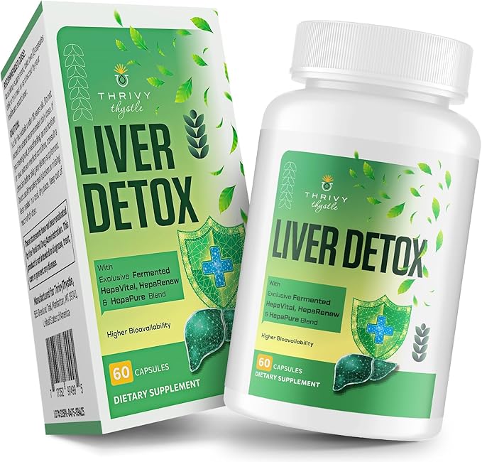 Liver Cleanse Detox & Repair – 25-in-1 Herbal Liver Support Milk Thistle Supplement - TUDCA, NAC, Chanca Piedra, Artichoke, Beet Root – Supports Liver Cleanse & Gut Health – 60 Vegan Capsules