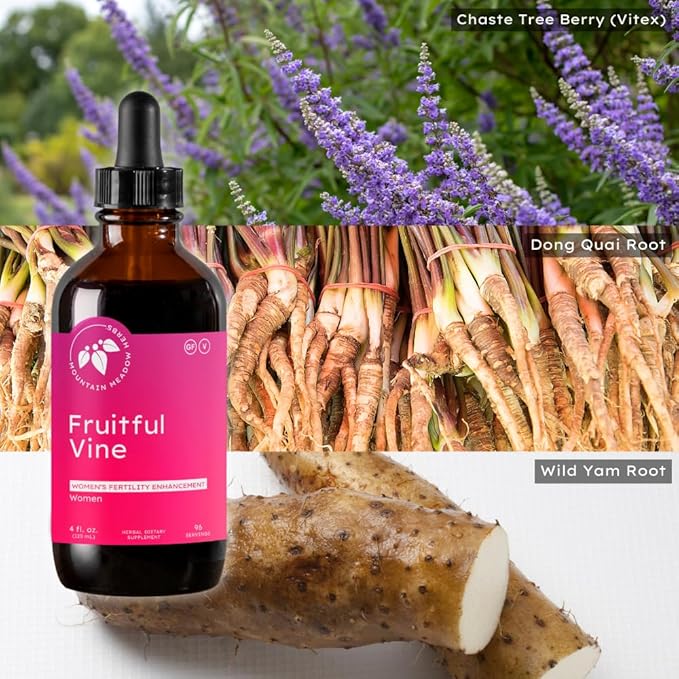 Mountain Meadow Herbs Fruitful Vine - Hormonal and Reproductive Health Support for Women, Dong Quai, Chaste Tree and Herbal Blend for Fertility and Cycle Balance, 4oz