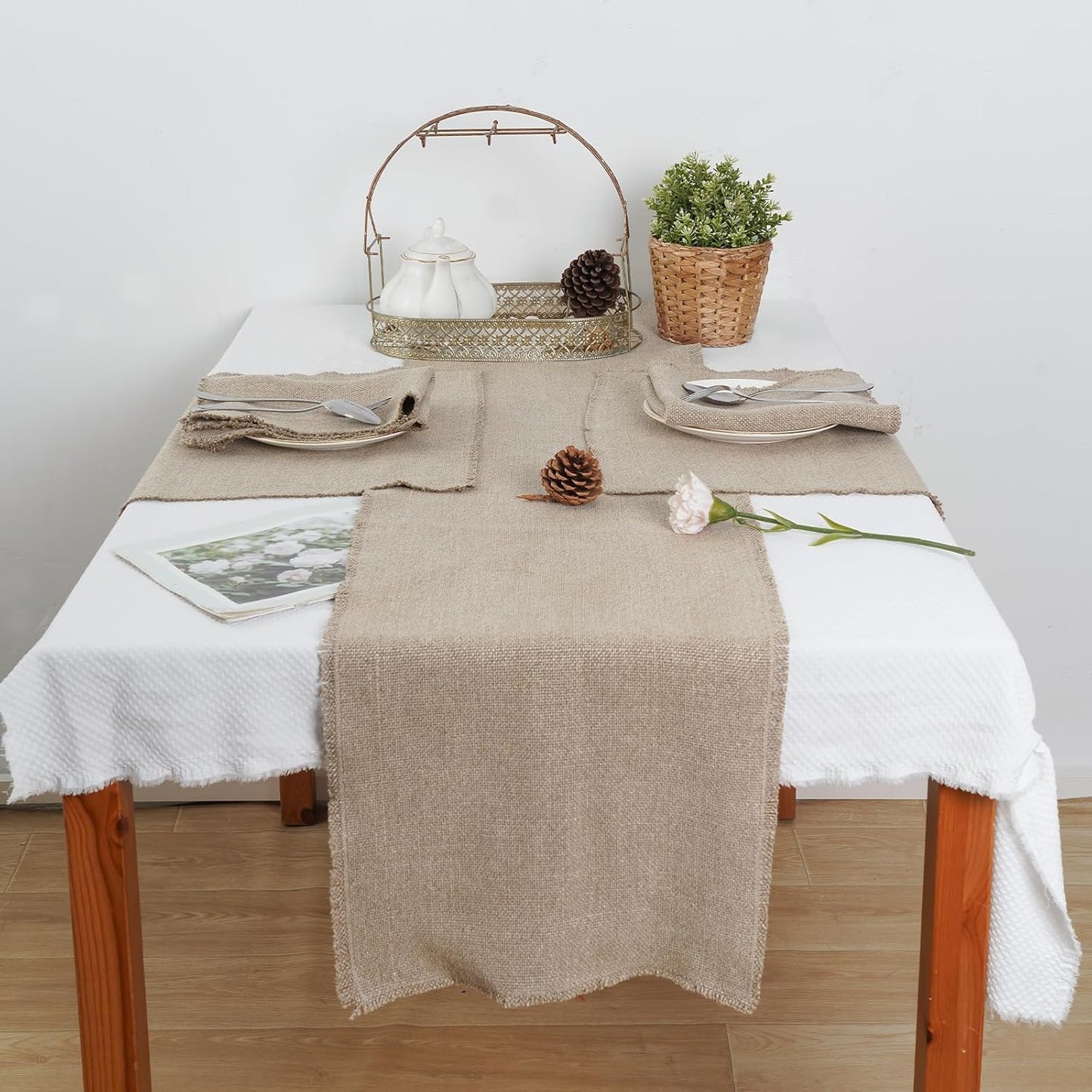 100% Pure Linen Table Runner 72 Inches Long-Super Thick Noble Cloth Dining Table Runner for Wedding, Parties, Everyday, Holidays