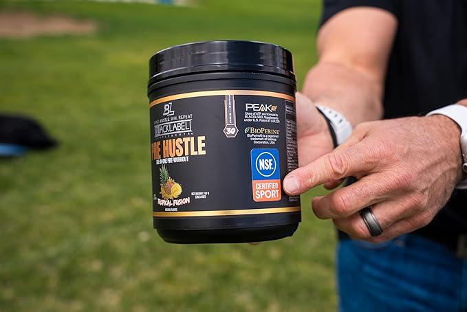 BLACKLABEL Supplements PRE Hustle V3 Pre-Workout Powder – NSF Certified for Sport – Energy, Strength & Endurance Support – Tropical Fusion Flavor – with Creatine & Caffeine – 30 Servings
