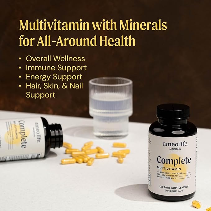 Daily Multivitamin for Adult Men & Women – Chelated Multivitamins with Zinc, Biotin, Iodine, Chromium, Manganese & Vitamins A, B6, B12, C, D, E – Complete Immune & Energy Support – 60 Capsules