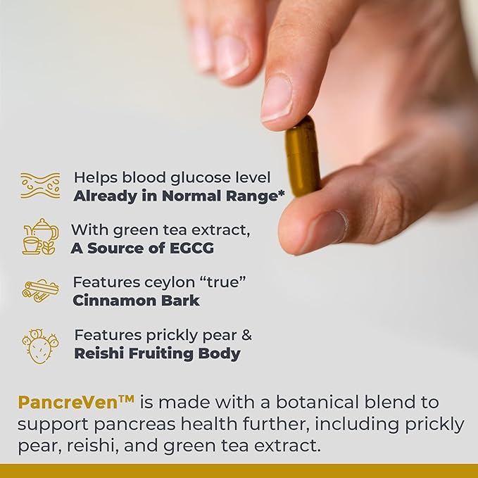 Premier Research Labs PancreVen - Pancreas Support, Pancreas Supplement, Cinnamon Supplements with Organic Ceylon Cinnamon & Prickly Pear to Aid Pancreas Health - 120 Vegetarian Capsules