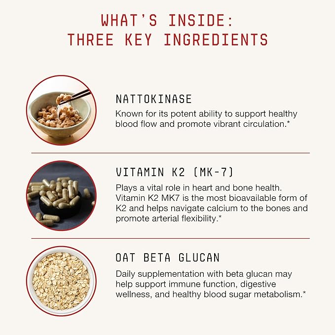 Toku Flow, Functional Daily Powder with 10,800 FU Soy-Free Nattokinase, Vitamin K2 MK7 & Oat Beta Glucan, Plant-Based Formula, Chocolate Flavor, 30 Packets
