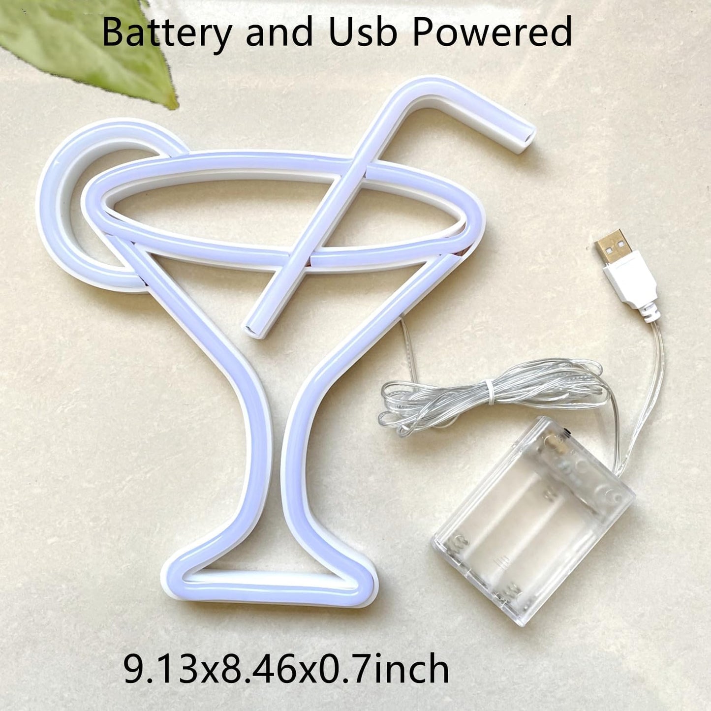 Cocktails Pink Neon Sign,Led Wine Glass Neon Light Battery and USB Dual Powered Bar Neon Night Light Signs for Wall Decor,Cocktails Night Lamp for Bar, Club, Cocktail Bar, Restaurant, Shop