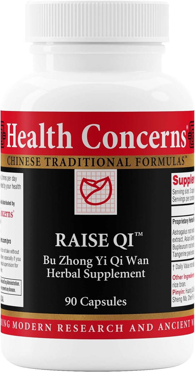 Health Concerns Raise Qi – Energy & Immune System Support – Bu Zhong Yi Qi Wan Formula – Astragalus, Ginseng & Dong Quai Herbal Supplement for Weakness, Digestion & Yang Qi Balance – 90 Capsules