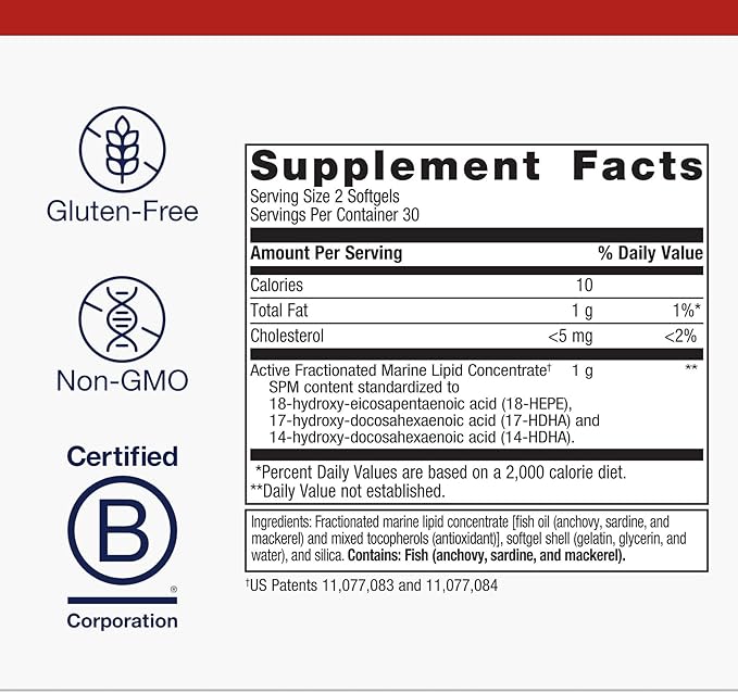 Metagenics SPM Active - Specialized Pro Resolving Mediators for Joint Comfort, Tissue Health & Minor Discomfort Relief* - Non-GMO - Gluten Free - 60 Softgels