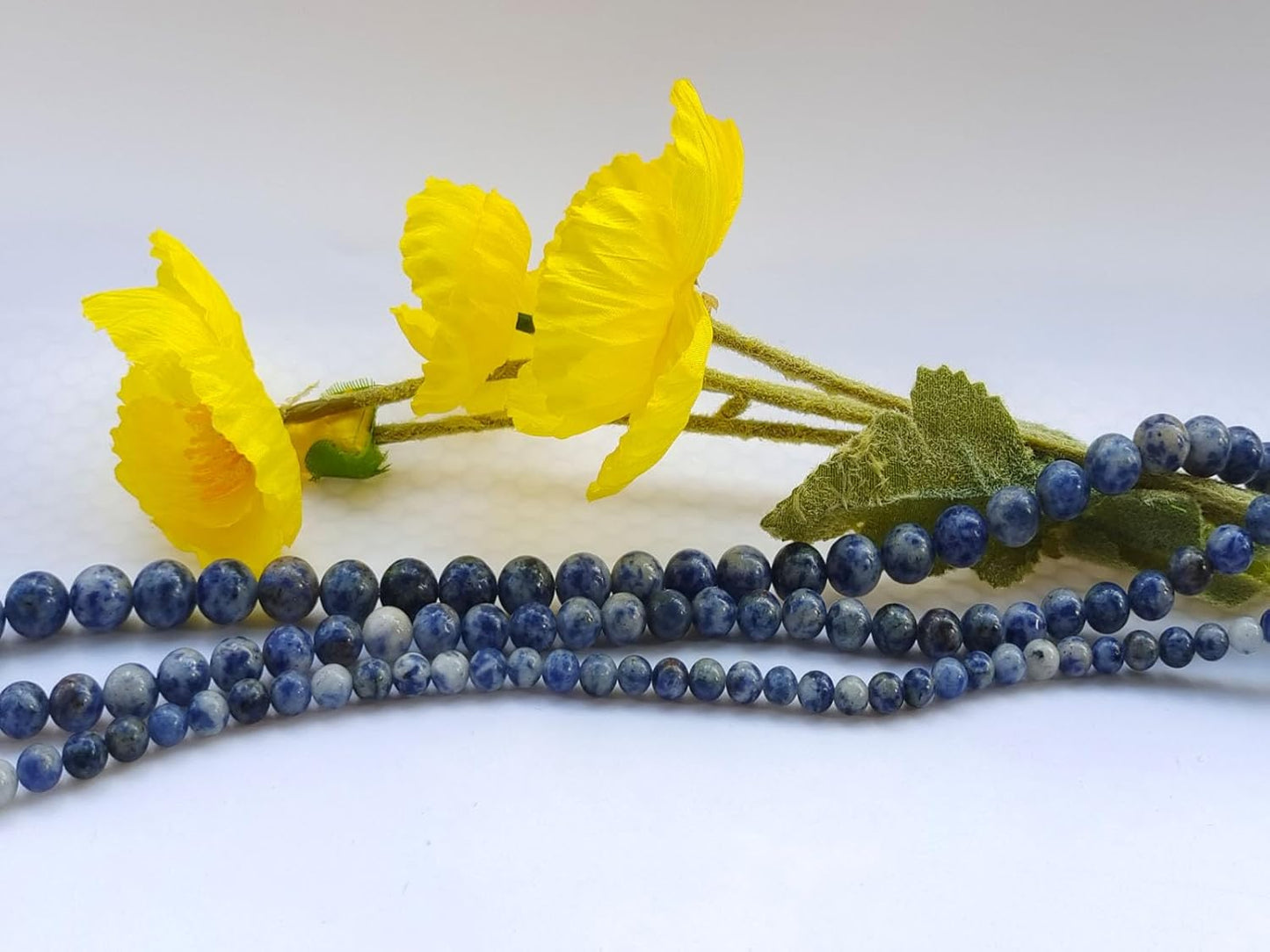 Stone Beads 8mm 100pcs Blue Spot Jasper Beads Round Loose Gemstones Beads for Bracelet Necklace Jewelry Making (8mm, 60804 Blue Spot Jasper)