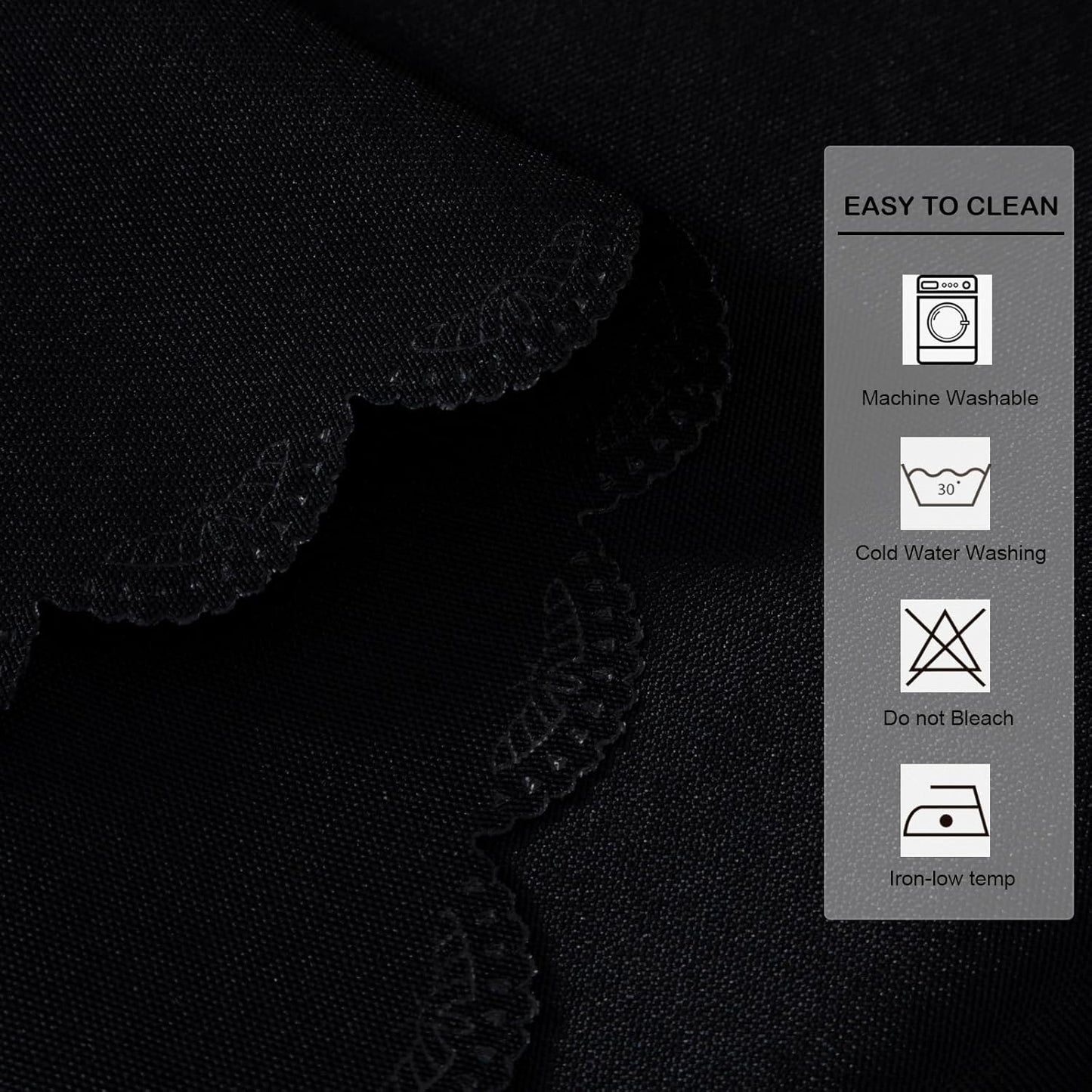 Square Black Tablecloth 43 x 43 Inch Polyester Fabric Washable Table Cloth Decorative Wrinkle Resistant Solid Color Table Cover for Kitchen Dinning Party Wedding Camping