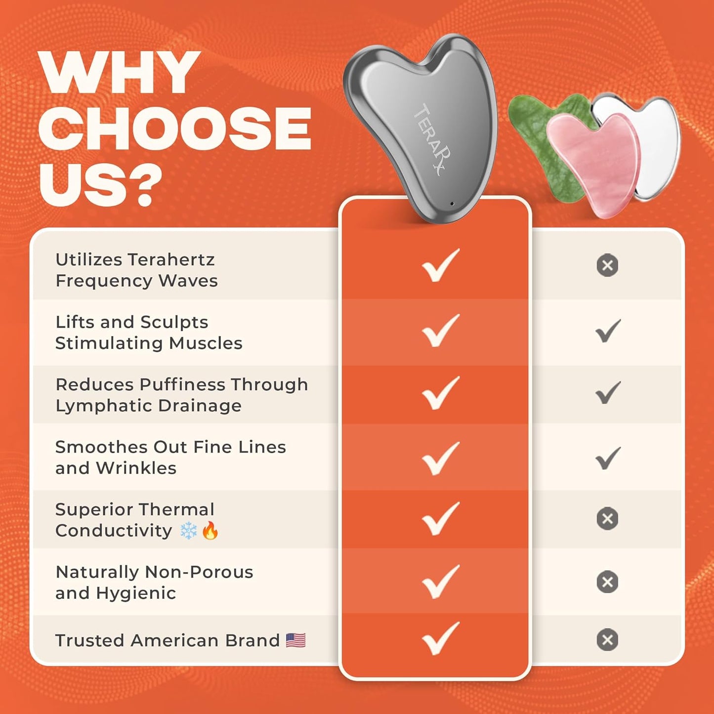 Terahertz Gua Sha for Enhanced Lymphatic Drainage, Reduced Puffiness, and Relieved Facial Tension – 100% Authentic Terahertz Stone Gua Sha Facial Tools