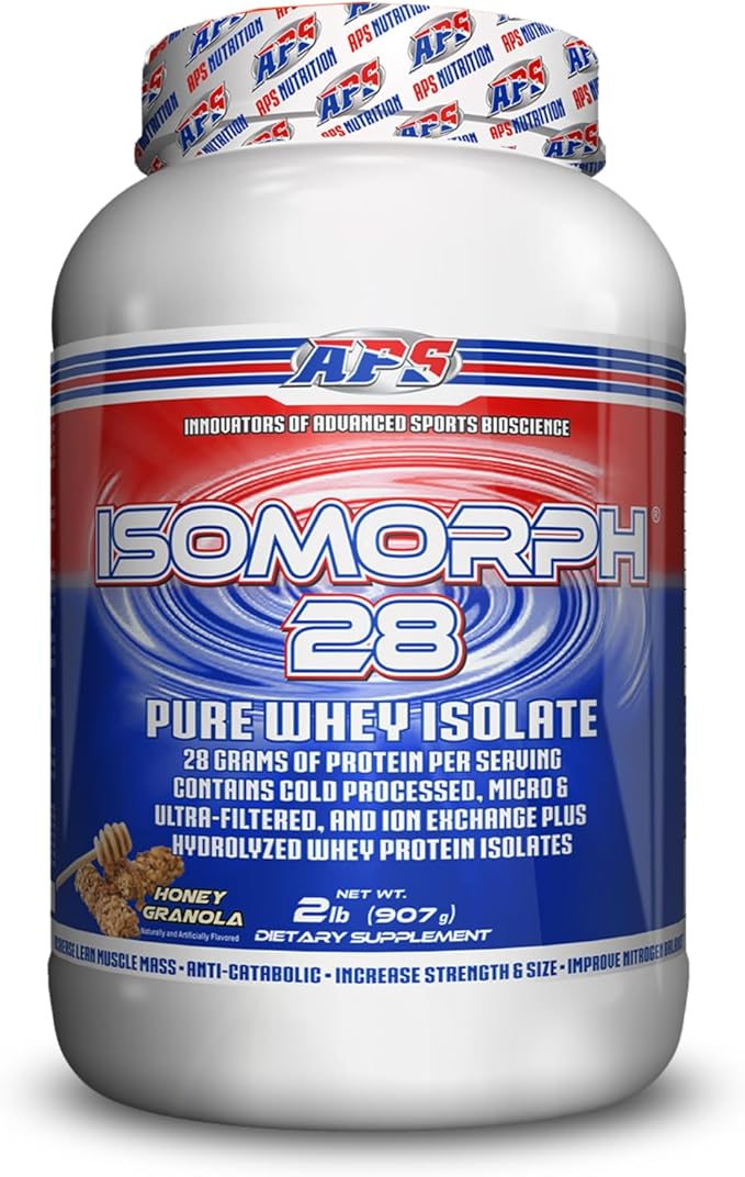 APS Nutrition Isomorph 28 Protein Powder | Pure Whey Isolate | Cold Pressed, Ultra- Filtered, & Ion Exchange Isolates | 28g Protein | 2 Pound (Honey Granola)