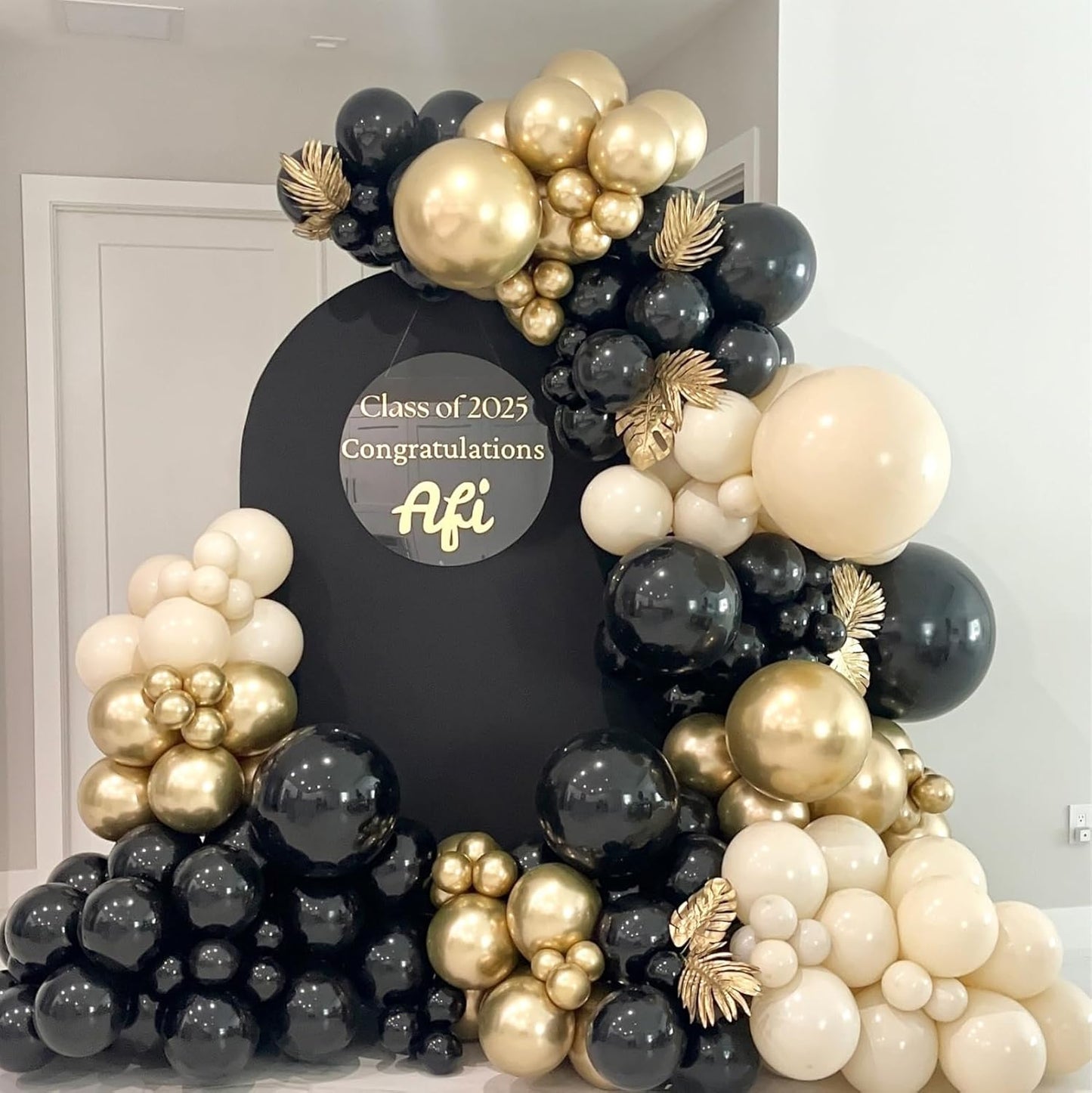 White Sand Black Balloons Set,12Inch Black Cream White Balloons for Wedding Bridal Shower Bachelorette Anniversary Birthday Party Decorations