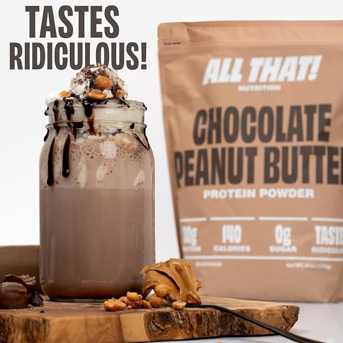 Chocolate Peanut Butter Whey Protein Powder, 30G of Protein, Low Calorie & Fast-Absorbing, 0 Sugar, Soy-Free & Gluten-Free Protein Powder, 30 Servings