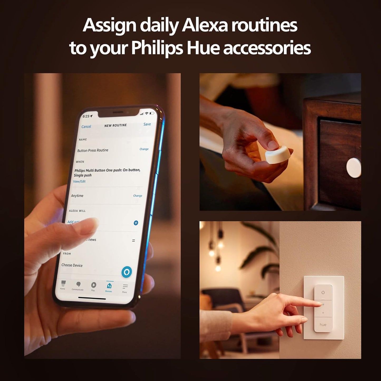 Philips Hue White and Color Ambiance BR30 1-Pack Bluetooth & Hue Smart Dimmer Switch 1 Pack White