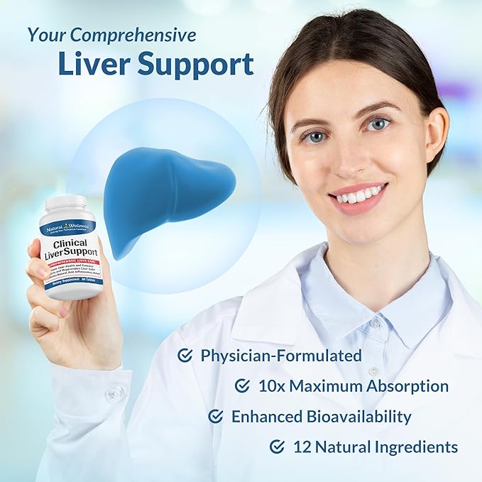 Natural Wellness Clinical Liver Support – Physician-Formulated Milk Thistle & Curcumin Blend for Detox, Repair & Healthy Liver Function – 12 Powerful Ingredients, Maximum Absorption
