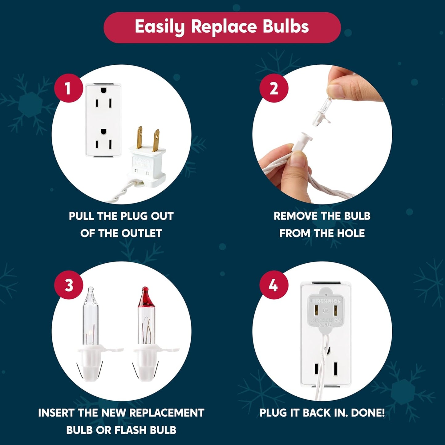 Joiedomi Christmas String Lights Indoor,100 Count Mini Multicolor Light with 21.4 FT White Wire,Lighting Decor for Patio Dorm Classroom Bedroom Holiday Wedding Party Garland Birthday Festival