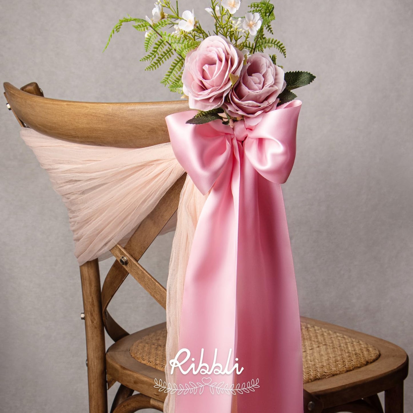 Ribbli Pink Satin Ribbon 4 Inch Wide Pink Ribbon for Wedding Chair Sash Grand Opening Ceremony Big Bows Gift Wrapping Floral Crafts Cake Decor-Double Faced Satin Continuous 10 Yards