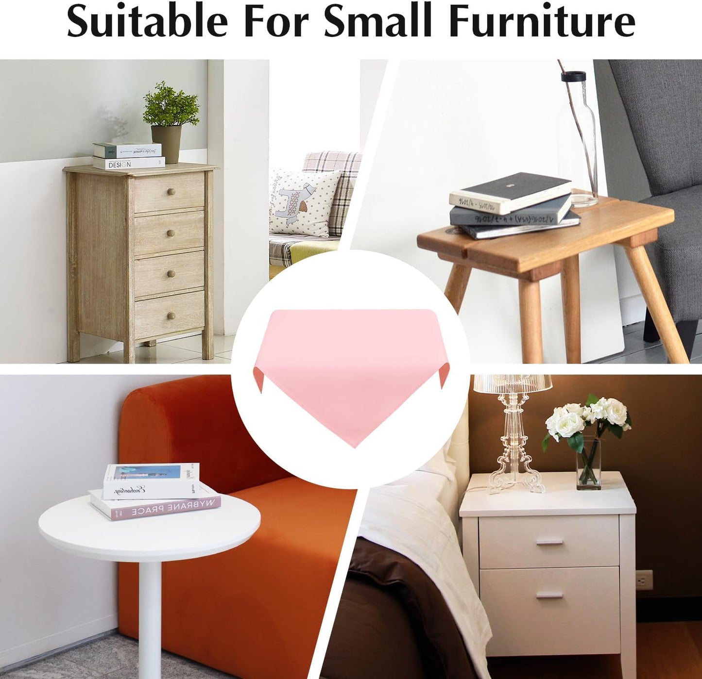 2 Pack Small Square Table Cloth 24X24 Inch Pink Tablecloth Washable Polyester Solid Table Cover for Night Stand End Table Side Table Outdoor Indoor