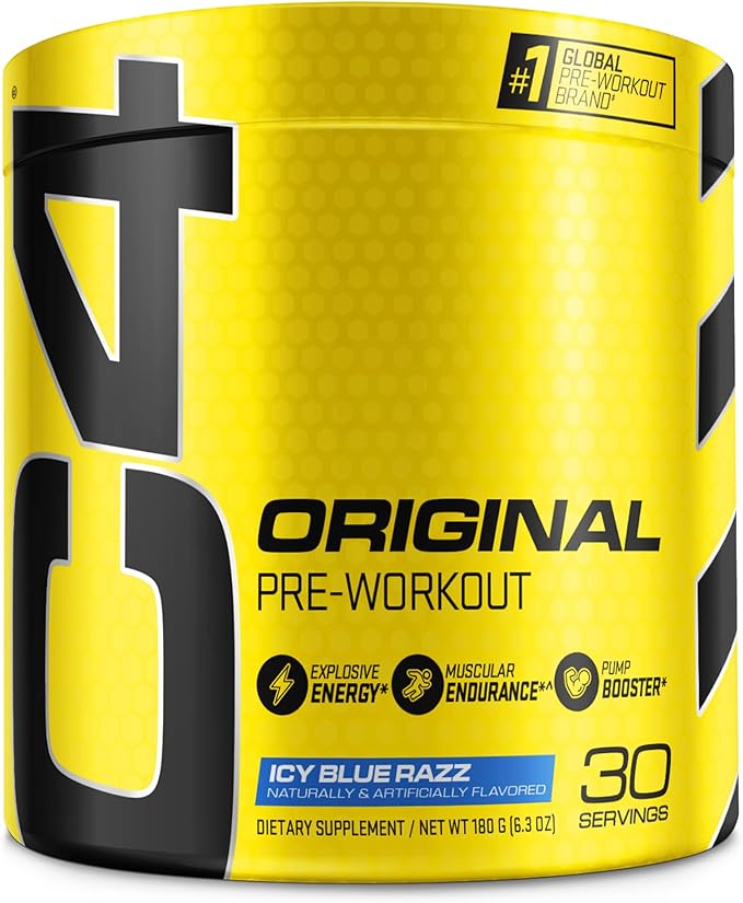 Cellucor C4 Original Pre Workout Powder ICY Blue Razz | Vitamin C for Immune Support | Sugar Free Preworkout Energy for Men & Women | 150mg Caffeine + Beta Alanine + Creatine | 30 Servings