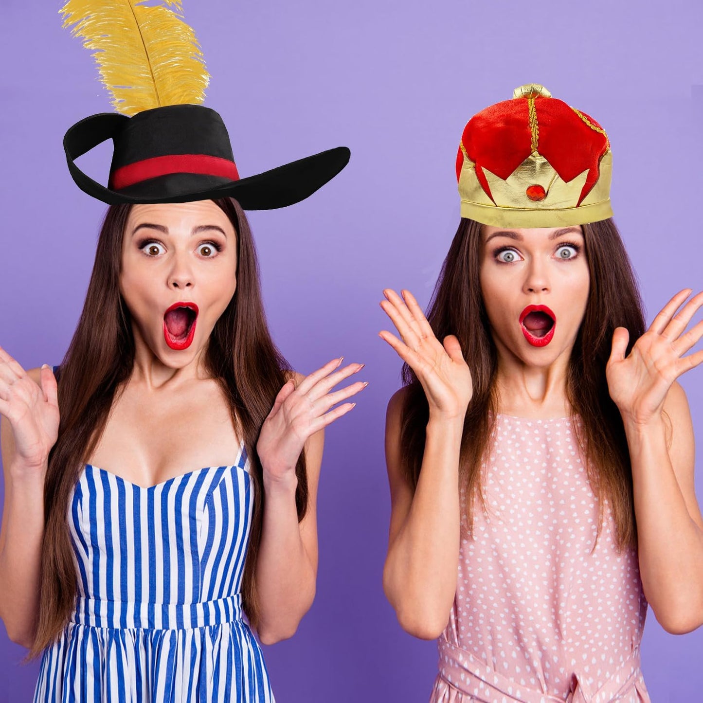 Bulk Premium Funny Hats, 24 Assorted Dress Up Costume Hat, Crazy Party Hats, Novelty Party Hats, Costume Hats for Adults, Teens, Photo Booth Prop for Graduation, Wedding, Birthday, Bachelorette, etc