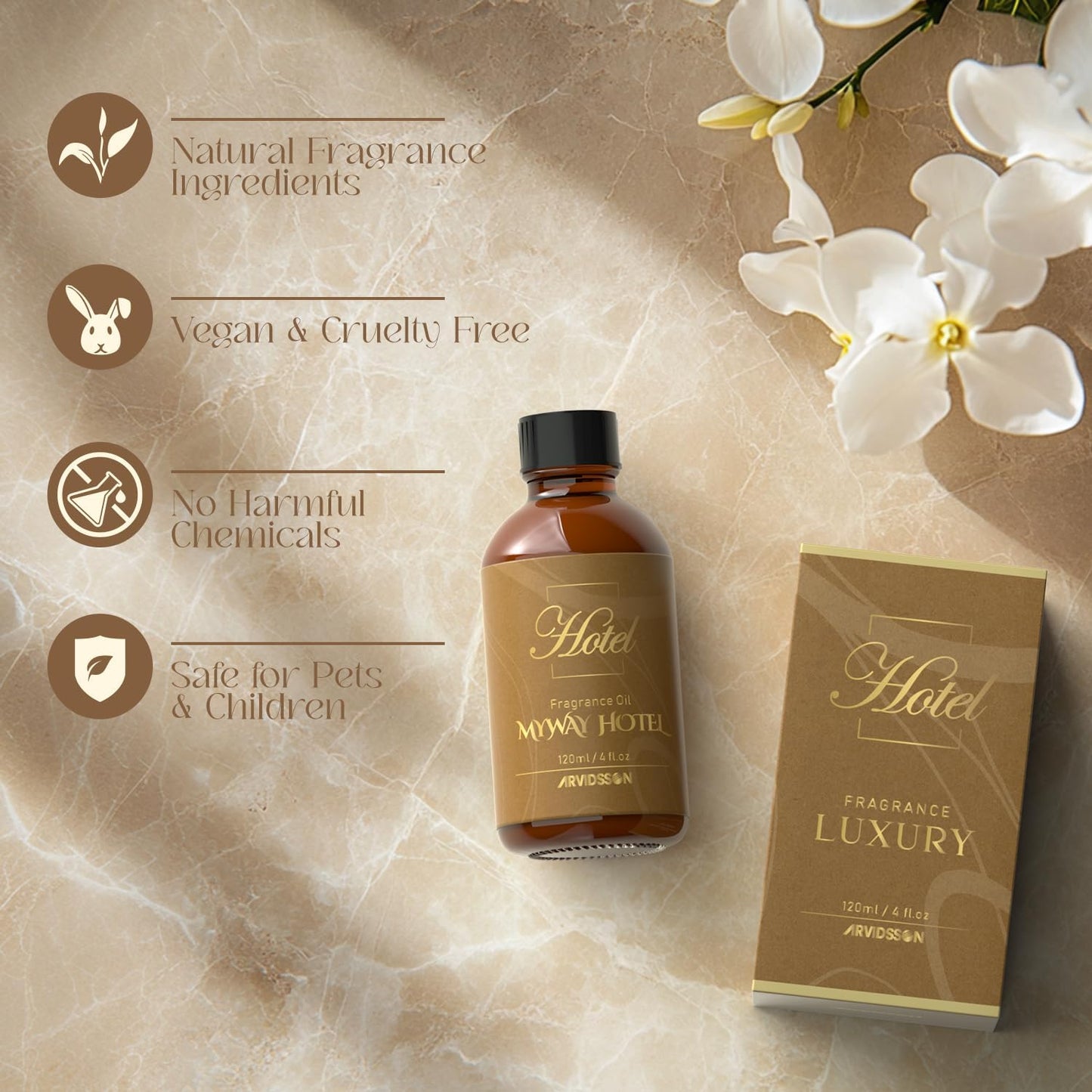 Hotel Diffuser Oil 4 Fl Oz (120ml), MyWay Fragrance Oil Inspired by The One Hotel - Hotel Scent Essential Oil for Diffuser and Crafting, Luxurious Fragrance Oil, Gift for Women & Men