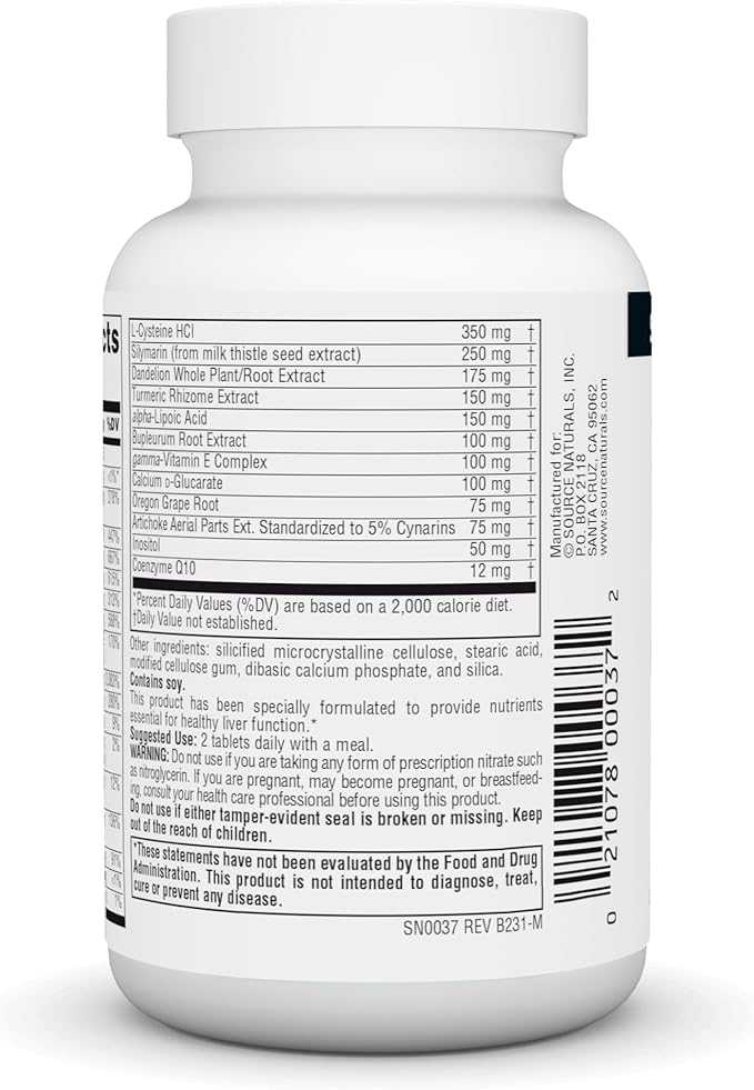Source Naturals Liver Guard - Silymarin, CoQ10, N-Acetyl Cysteine Complex - 30 Tablets