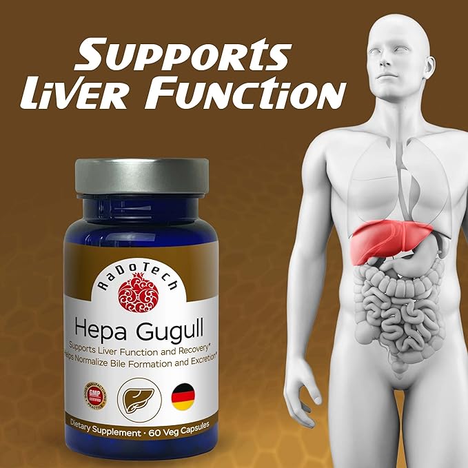 Hepa Gugull Liver Supplement for Much-Needed Liver Detox, Natural Liver Support Essential with Guggul Resin, Milk Thistle Powder and More, Promotes Overall Well-Being (60 Count (Pack of 1))