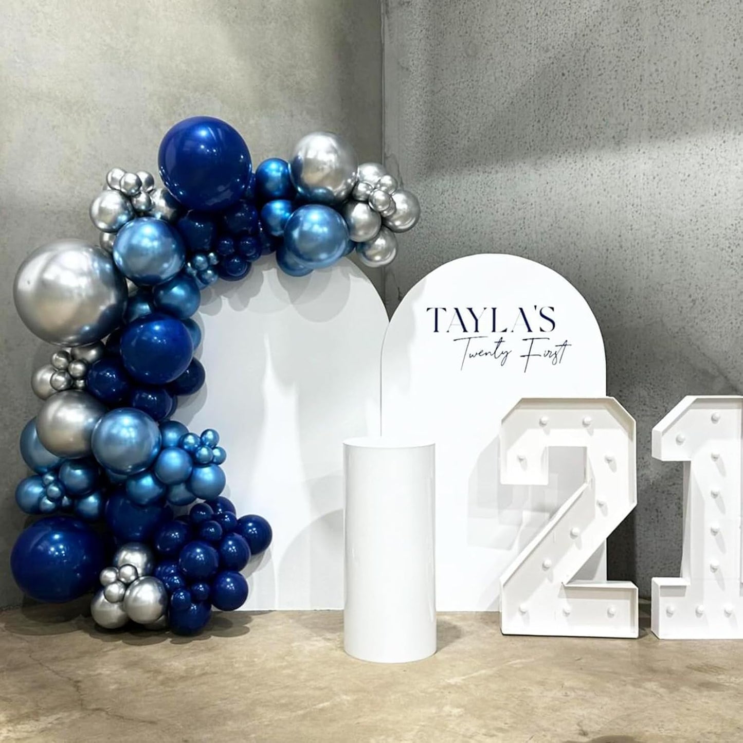 60 Pcs Blue and Silver Balloons, Navy Royal Blue Silver Party Balloons with Metallic Confetti Helium Latex Balloons for Birthday Baby Showers Fathers Day 2025 Graduation Decoration