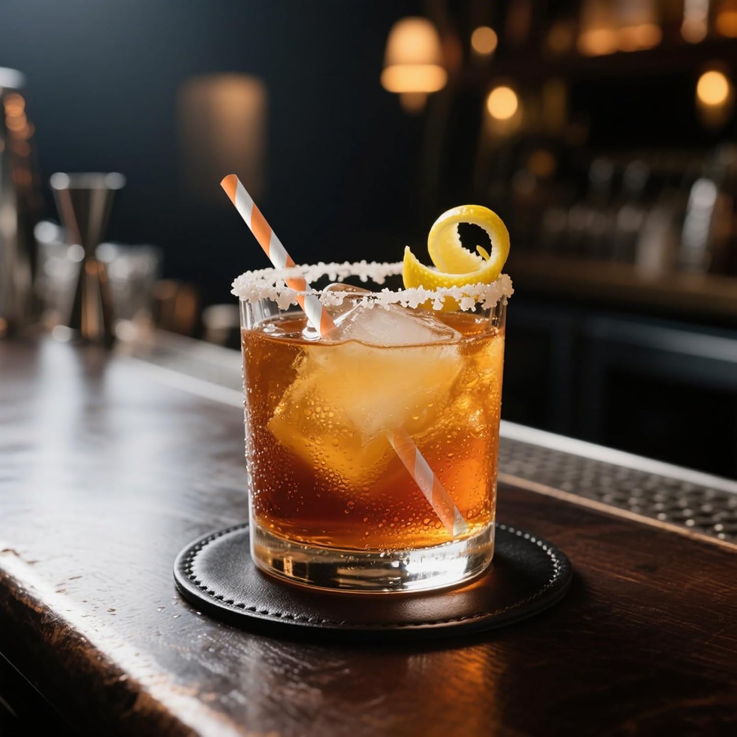 Cocktail Paper Straws - 5.75 inch Biodegradable Paper Drinking Straws Coffee Stirrer for Birthday, Celebration, Wedding, Holiday - 500 Pack, Orange Striped