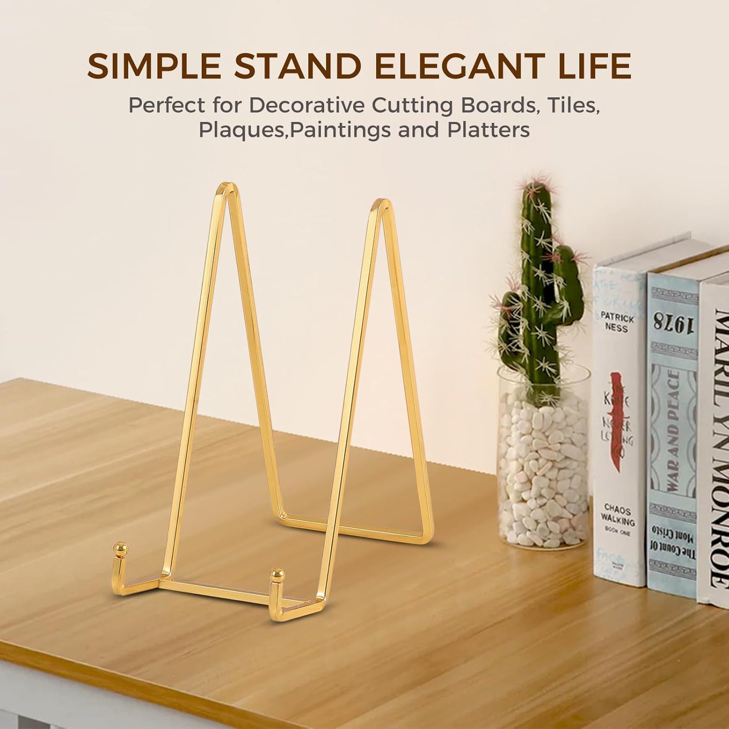 Plate Holder Easel Display Stand - 8 inch Metal Plate Stands for Display - Tabletop Picture Stand - Gold Iron Easels for Display Pictures | Photo Frames | Book | Decorative Plates | Plaque -2 Pack