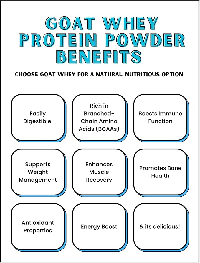 Grass Fed Whey Protein Powder Vanilla 1.5 lb – Made from Goat Milk, Easy to Digest, Clean Taste, Non-GMO, Gluten-Free & Versatile Vanilla Whey Protein Powder, Made in USA