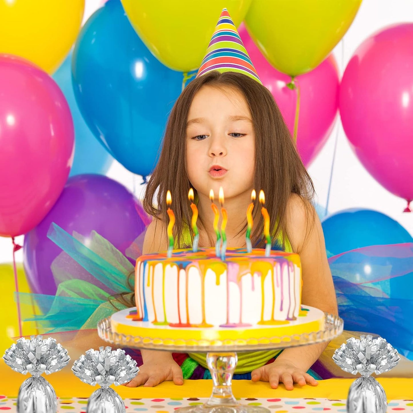 36 Pcs Metallic Balloon Weights Set Heavy Solid Metallic Anchor Balloon Holder Weights for Balloons Table Centerpiece DIY Decor for Birthday Party Favors Wedding 2.5 x 5 Inch(Silver)