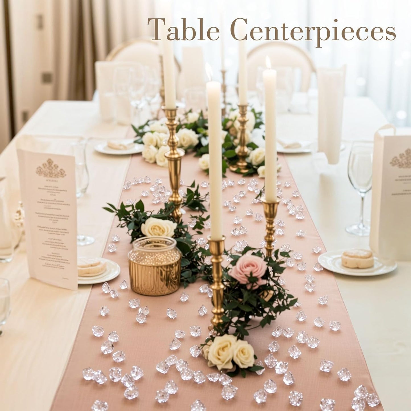 DomeStar Fake Ice, 150PCS Fake Diamonds, Plastic Diamonds Acrylic Rocks Vase Fillers for Centerpieces Wedding Party Table Scatter Food Display