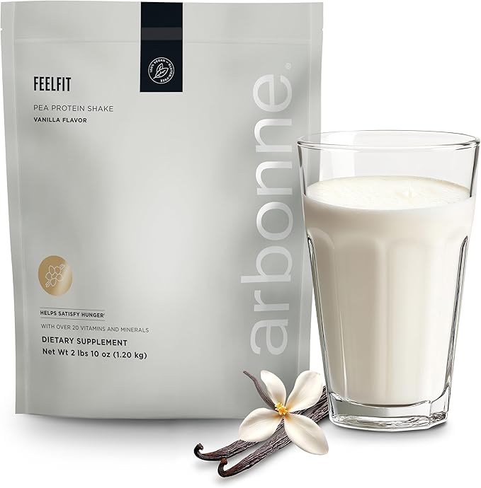 Arbonne Feelfit Pea Protein Shake - Daily Supplement Powder, Vegan Protein for Support of Overall Health, Energy and Well-Being, Vanilla