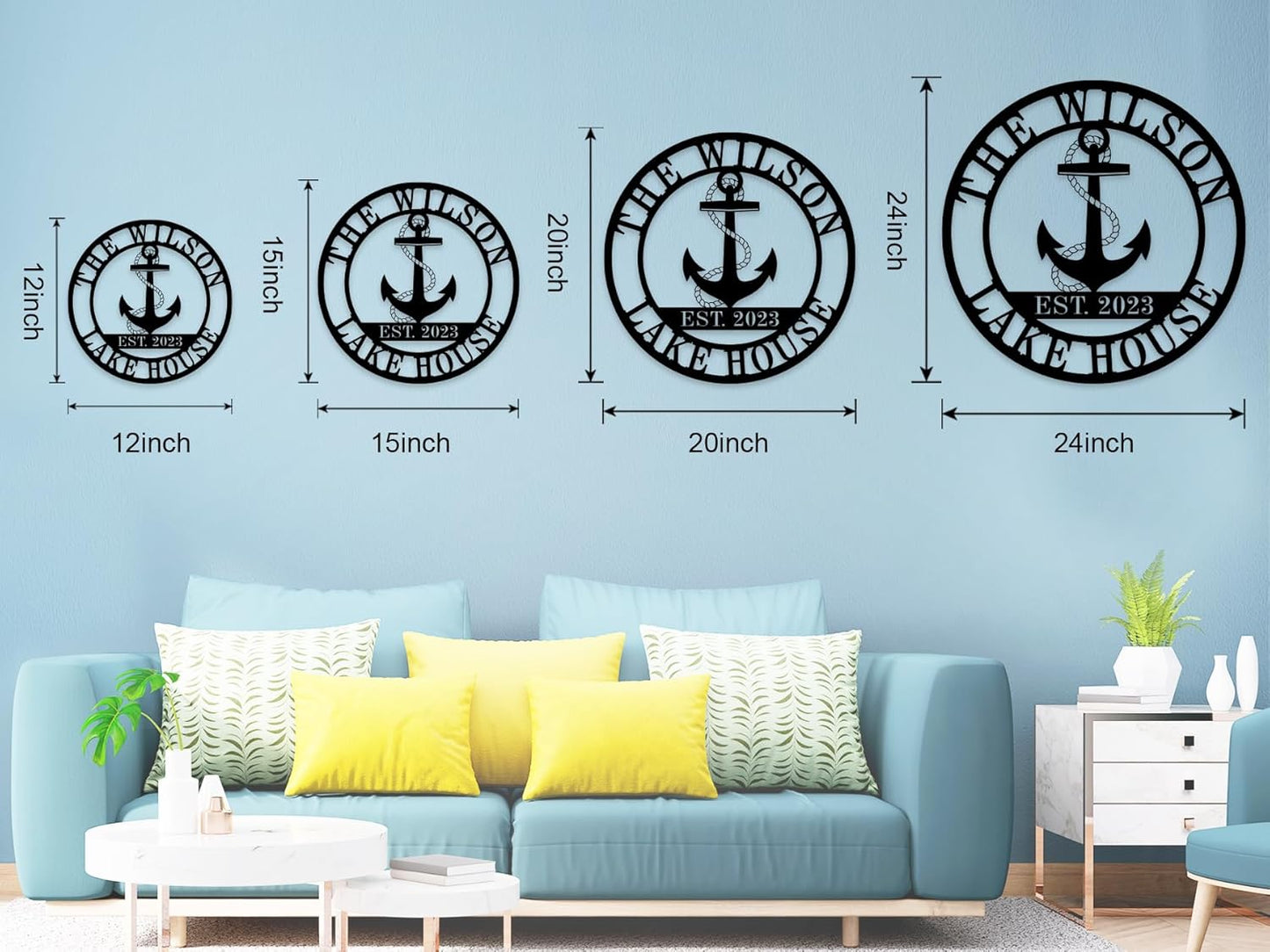 Personalized Lake House Decor, Custom Nautical Wall Decor, Nautical Decor for Home, Outdoor Metal Lake House Signs