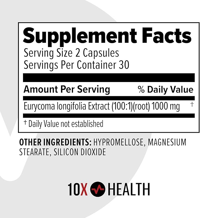 10X Health Alpha Testosterone Supplement for Men - 60 Capsules Mens Testosterone Supplement with Tongkat Ali 1000mg - Strength, Vitality & Muscle Growth Supplements for Men