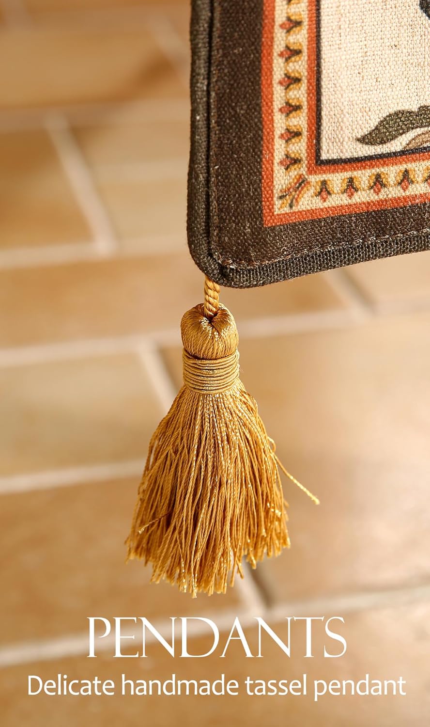 Decorative Linen Small Table Runner 63 Inches Long,Floral Rustic Runner for Table Decor Tabletop Cheesecloth Table Runners for Kitchen,Dining,Party,Home,Christmas,12"*63"