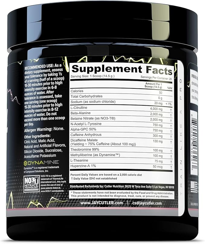 Cutler Nutrition High Stim Pre Workout Powder Prevail Rush Preworkout for Men & Women for Intense Pumps Energy and Focus with Caffeine NO3T Betaine and Dynamine | Pink Lemonade (20 Servings)
