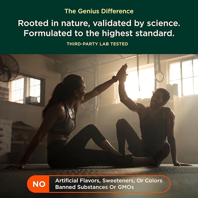 The Genius Brand Genius Pre - Clean Pre-Workout Powder for Energy, Focus & Fitness Support - No Artificial Flavors, Preservatives, or Proprietary Blends - Non-GMO - 20 Servings - Sour Cherry