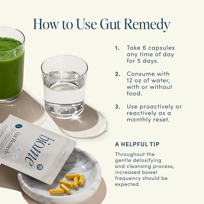 Biome Gut Remedy Capsules (5 Day Cleanse, 1 Round, 30 Capsules) Gut Cleanse with Magnesium Citrate, Berberine, Immunolin, L-Glutamine - Reset Digestive System, Rebalance Microbiome (1 Month Supply)