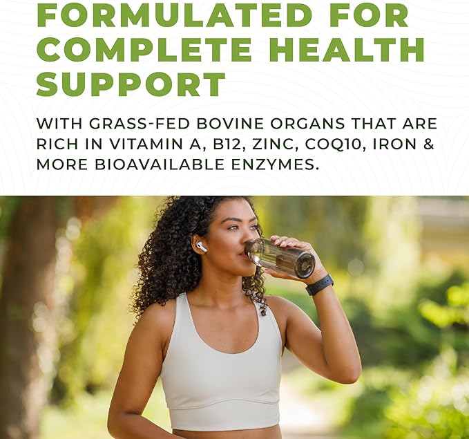 Beef Organ Supplement Grass Fed - 7 Beef Organs Complex from New Zealand - Liver Heart Pancreas Kidney Lung Spleen Bone Marrow - Non-GMO, No Fillers, Hormone & Antibiotic Free - Carnivore Diet - 360ct