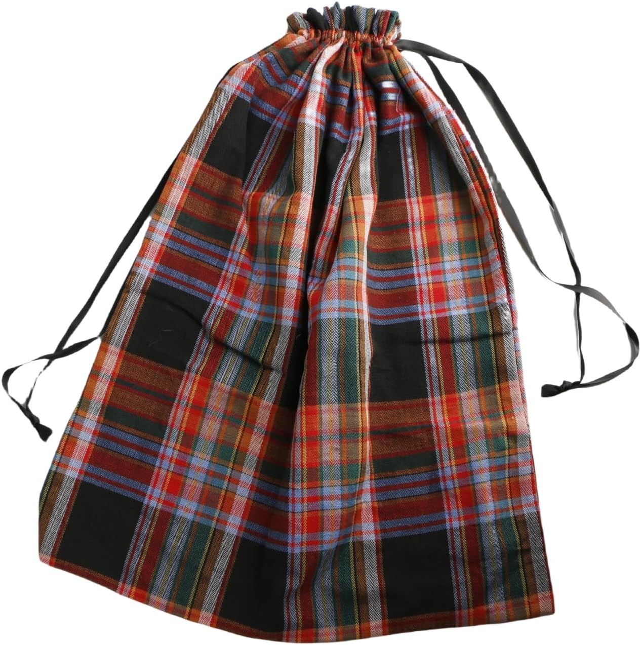 Meseey Large Christmas Gift Bags with Drawstrings Red Green Buffalo Plaid Reusable Sacks Bags Brown Black Gingham Pouch Bag for Thanksgiving Party Gift Wrapping(3 color mix, 20x28 Inch)