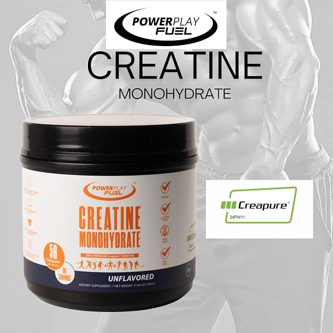 CREATINE Monohydrate Powder – Supports Energy, Brain & Muscle Health, and Recovery for Men & Women - Gluten & GMO Free, Soy Free, Sport Certified – Unflavored, 250 G, 50 Servings