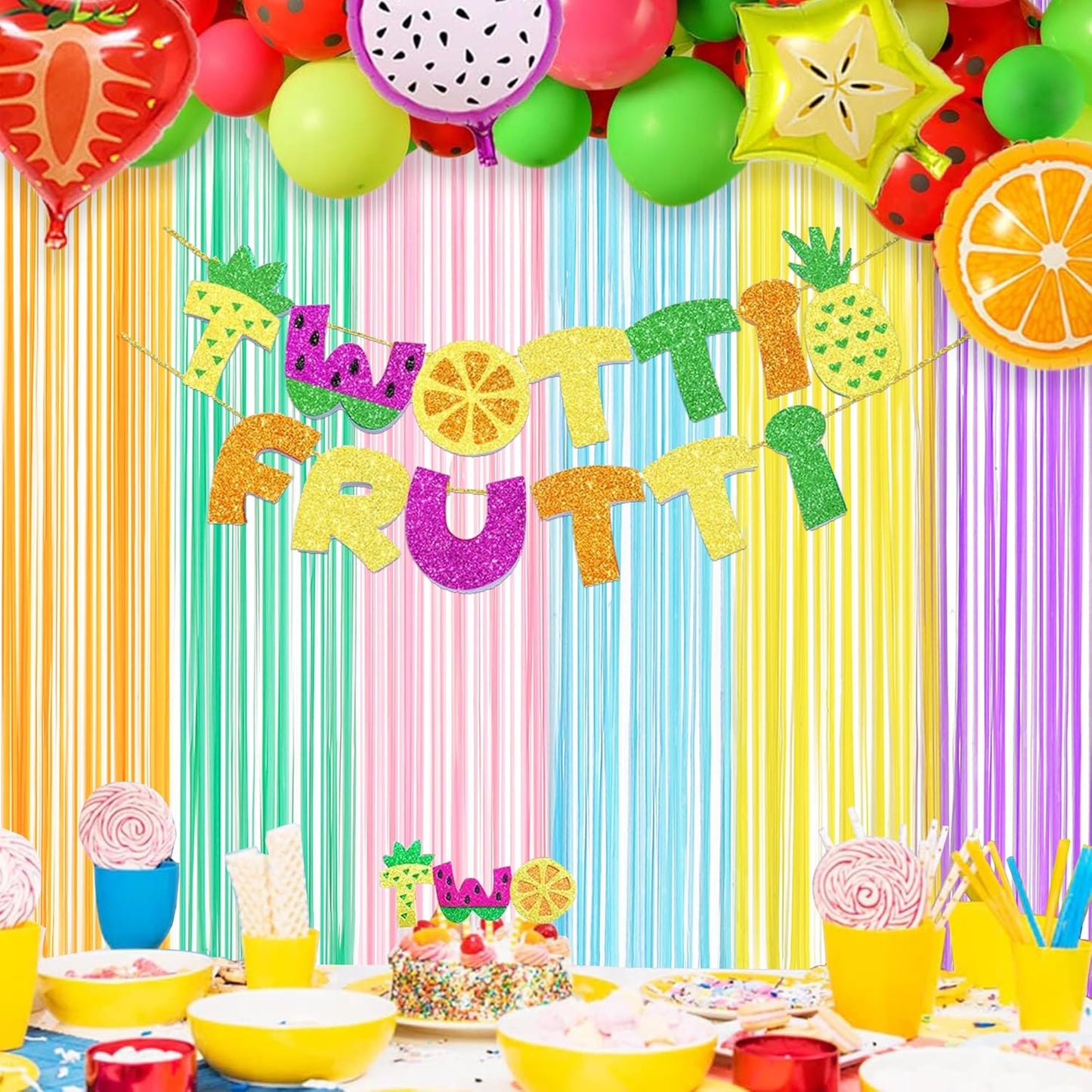 Pastel Tinsel Curtain Party Backdrop - GREATRIL Pastel Color Foil Fringe Curtain Photo Booth Streamers for Birthdays Easter Baby Bride Shower Unicorn Girls Party Decorations