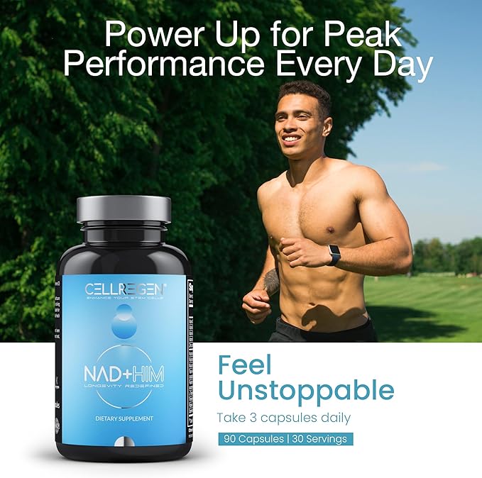 NAD HIM NAD Supplement Nicotinamide Riboside Wellness Formula, Help Restore NAD Levels, Support Testosterone Levels, NAD Supplement for Men, Non-GMO Gluten-Free, 90 Capsules