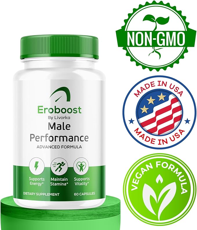 Eroboost Supplement for Men – Male Performance Advanced Formula, 120 Capsules for 2 Month, Pack of 2