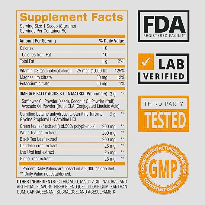 BPI Sports CLA + Carnitine Shredded - Convert Fat Cells Into Energy and Supports Lean Muscle, Boost Metabolism - Non-Stimulant L-Carnitine Supplement - Tropical Mango (14.1 oz. / 50 Servings)